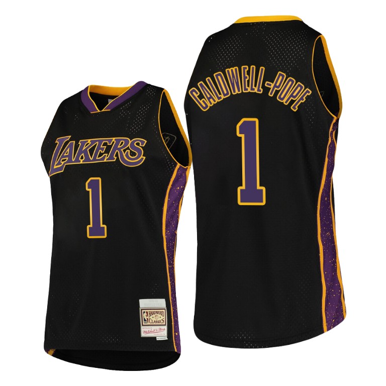 Men's Los Angeles Lakers Kentavious Caldwell-Pope #1 NBA Rings Collection Hardwood Classics Black Basketball Jersey XYF0383RR
